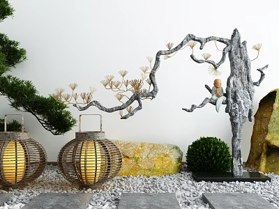 New Chinese style landscape sketch courtyard landscape 3d model New Chinese style landscape sketch courtyard landscape 3d model