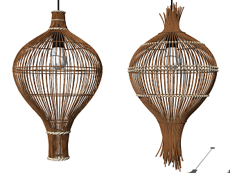 Southeast Asia Chandelier Bamboo Chandelier Combination 3d model