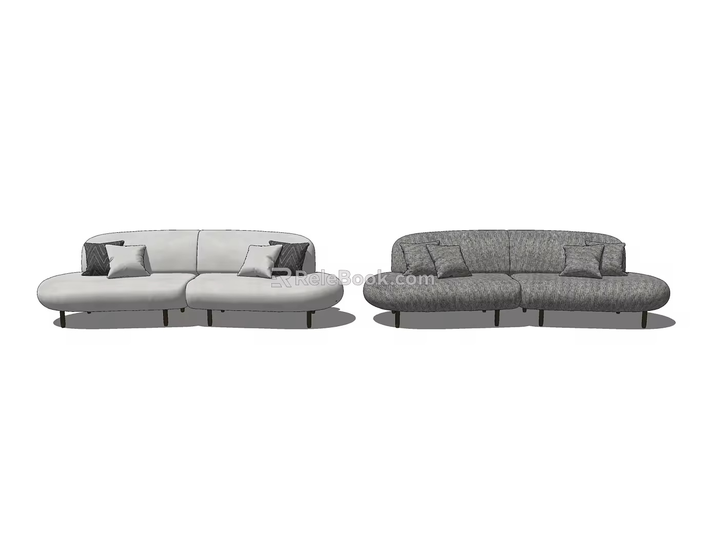 modern double sofa fabric double sofa 3d model