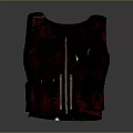 Stylish Red And Black Tactical Vest With Multiple Pockets Front Zipper Design 3d model