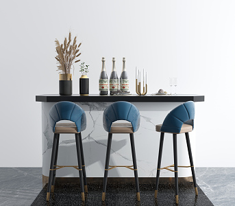 Light Luxury Bar Chair Combination Bar Chair Combination 3d model