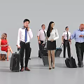 Group of People With Luggage Preparing for Travel at Departure Area