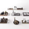 Stylish Bathroom Accessories Collection With Towels Trays Toiletry Bottles Cups And Diffusers