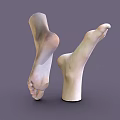 Man's Realistic Feet 3D Model with Light Color and Gray Background