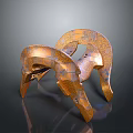 Unique Golden Copper Patterned Intricate Design Decorative Helmet Ornament For Household Living Supplies