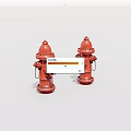 Two Red Fire Hydrants Essential Public Safety Facilities For Urban Areas