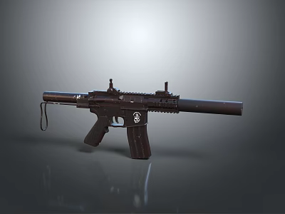 Modern Black Assault Rifle With Tactical Barrel Scope Detailed Structure And Ergonomic Grip 3d model