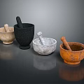 Assorted Mortar And Pestle Tools In Different Colors For Kitchen Use