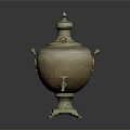 Vintage Copper Samovar With Decorative Lid Handle And Ornate Base