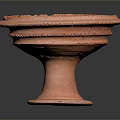 Red Clay Bonsai Plant Pot With Round Design And Pedestal Base