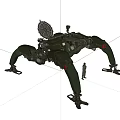 Futuristic Mechanical Spider Robot With Detailed Legs And Cockpit Design