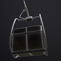 Modern Outdoor Chair With Blue Cushion Metal Frame And Armrest Design