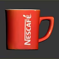 Red Nescafe Brand Mug With Logo For Essential Daily Life Use