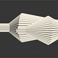 Two White Pleated Design Decorative Vases As Modern Home Furniture Pieces