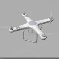 White Quadcopter Drone With Four Propellers And Landing Gear Design 3d model