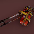 Industrial Metal Tool With Yellow Red Parts And Roller Wheel Structure