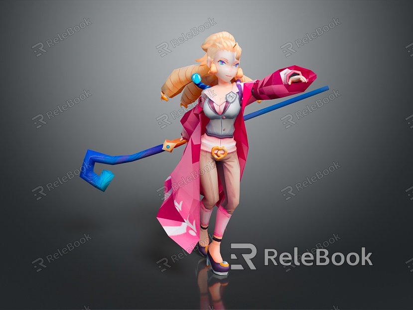 Female Elf Cartoon Witch Magic Witch Magic Girl Magician Elf Mage Warlock Wizard model