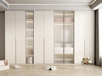 modern wardrobe cream wardrobe model