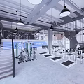 Modern Fitness Gym With Various Training Equipment And Open Workout Space
