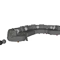 Modern Arc Multiplayer Sofa Collection 3d model