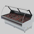 Commercial Stainless Steel Refrigerated Meat Display Showcase With Glass Door For Retail