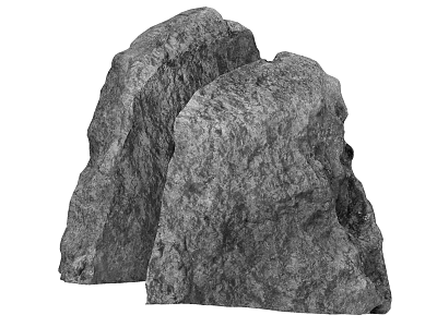 Natural Stone and Wood with Rough Textured Surfaces for Decorative Use 3d model