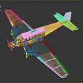 Green Twin Propeller Aircraft Model For Space And Aerospace Exploration