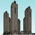 Modern High Rise Residential Buildings With Contemporary Exterior Design And Windows
