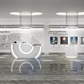 Modern Commercial Reception Area With Elegant Desk Design Wall Murals Pendant Light And Sleek Flooring