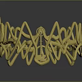 Elegant Golden Crown With Intricate Geometric Ornamental Fashion Accessory Design