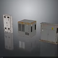 Industrial Metal Enclosures With Different Designs Gray White Rusted Details And Windows