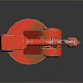 Red Industrial Robotic Arm Equipment With Mechanical Gripper And Stable Base