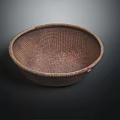 Handwoven Round Brown Basket Perfect for Home Storage and Decorative