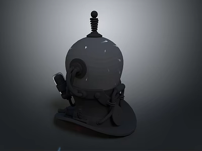 Futuristic Tactical Helmet Weapon With Sensor And Aiming Device 3d model