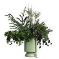 Festive Green Vase Arrangement With Pine Branches Pine Cones Twigs And Candle
