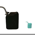 Vintage Military Weapon Fuel Can Featuring Rusty Green Body And Small White Container