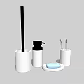 Bathroom Accessories Set With White Black Toilet Brush Soap Dispenser Toothbrush Holder And Soap Dish
