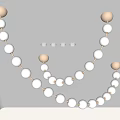 Elegant White Beaded Chandelier With Gold Accents Hanging Ceiling Mounted Design