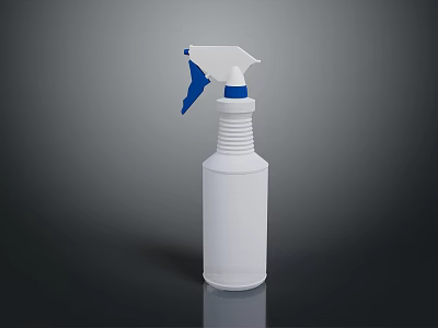 White Household Spray Bottle With Blue Trigger Nozzle And Durable Plastic Body Design 3d model