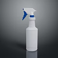 White Household Spray Bottle With Blue Trigger Nozzle And Durable Plastic Body Design 3d model