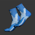 Blue Sports Socks With White Patterns And CR Logo For Daily Use