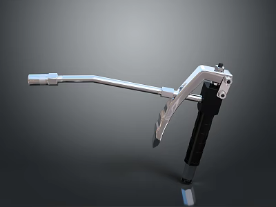 Modern Lighting Combination With Silver Metal Frame Black Grip And Long Handle 3d model