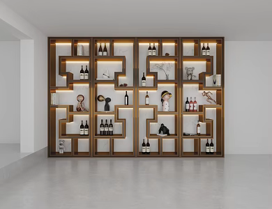 Modern Display Cabinet Shaped Cabinet Bookcase 3d model
