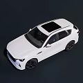 Stylish White SUV Car Side View On Dark Background With Modern Design 3d model