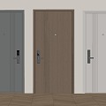 Modern entry door security door fingerprint lock door single door 3d model