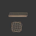 Metal Grid Frame Structures With Rectangular And Square Shapes For Building Use 3d model