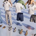 Different Types Of Clothes Featuring Coats Tops Pants Shoes And Hats