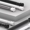 Modern Metal Curtain Rods In Black White Silver With Decorative Finials
