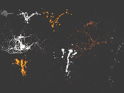 Creative Decorative Ornament Set With White Orange Abstract Splatter Design For Home Decor 3d model
