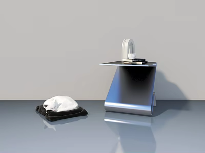 Modern White Hinged Door With Metal Frame And Minimalist Design 3d model